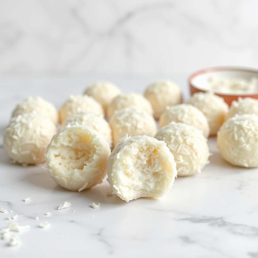 Healthy No-Bake Coconut Bites - Easy Shredded Coconut Recipe